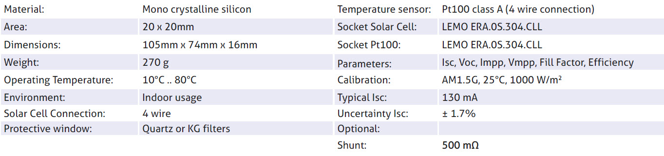 Silicon Reference Cell for Photovoltaic Measurement